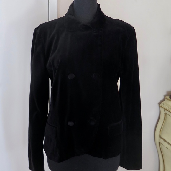 NWOT Ralph Lauren Jeans Co Black Velvet Double Breasted Jacket - Picture 1 of 7